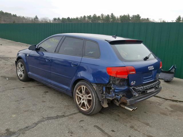 WAUKD98P67A077119 - 2007 AUDI A3 S-LINE BLUE photo 3