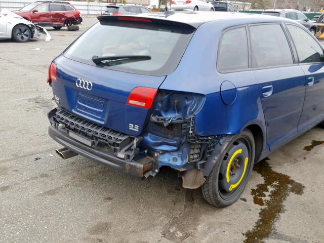 WAUKD98P67A077119 - 2007 AUDI A3 S-LINE BLUE photo 9