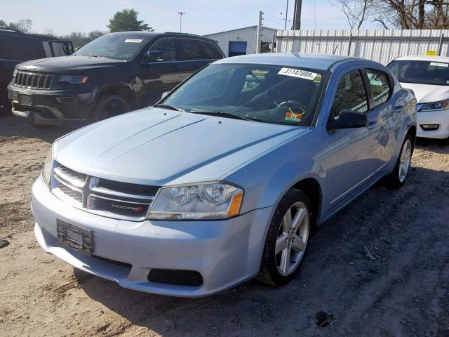 1C3CDZAB4DN642711 - 2013 DODGE AVENGER SE BLUE photo 2