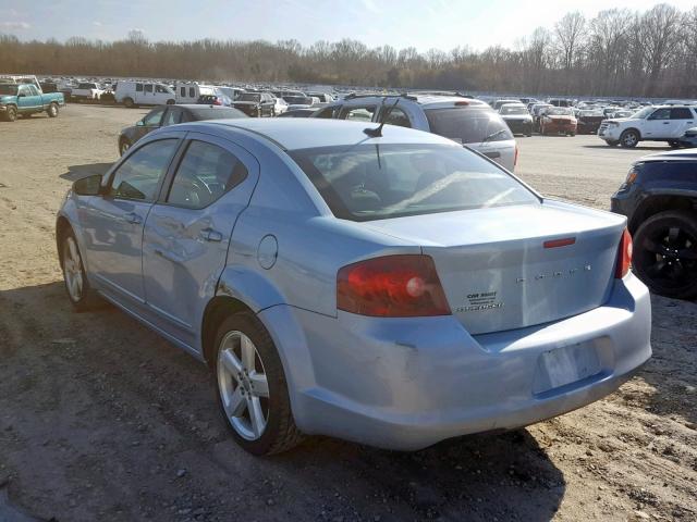 1C3CDZAB4DN642711 - 2013 DODGE AVENGER SE BLUE photo 3