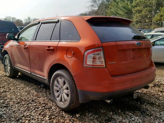 2FMDK38C97BB49247 - 2007 FORD EDGE SEL ORANGE photo 3