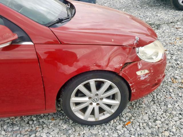 WVWFA71F97V045776 - 2007 VOLKSWAGEN EOS 2.0T L RED photo 9