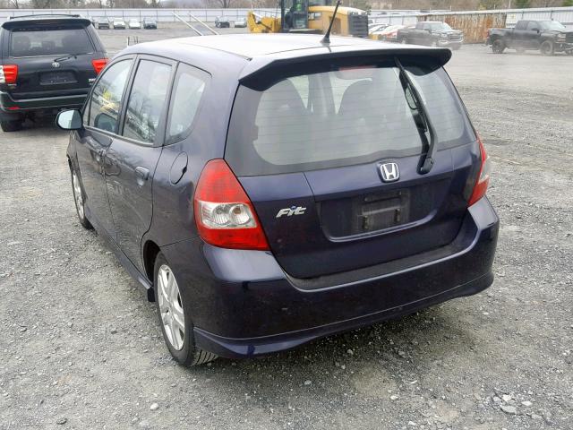 JHMGD386X8S028609 - 2008 HONDA FIT SPORT BLUE photo 3