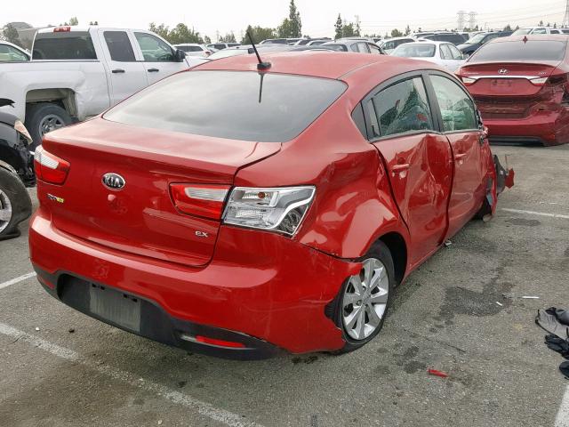 KNADN4A37F6499739 - 2015 KIA RIO EX BLACK photo 4