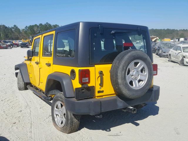 1C4BJWKG1FL652099 - 2015 JEEP WRANGLER U YELLOW photo 3