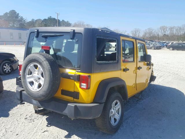 1C4BJWKG1FL652099 - 2015 JEEP WRANGLER U YELLOW photo 4