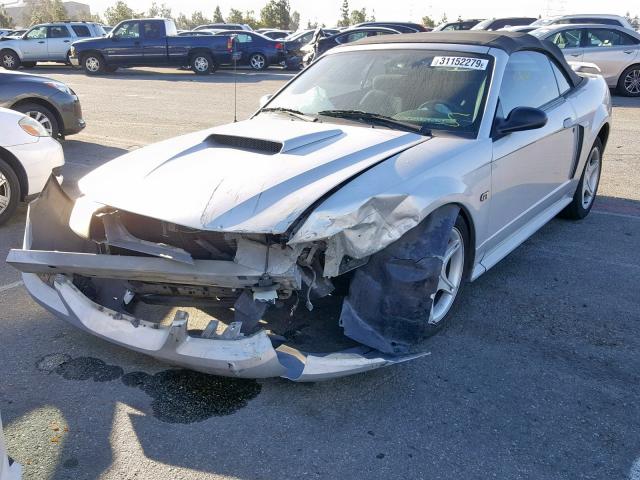 1FAFP45X93F332562 - 2003 FORD MUSTANG GT SILVER photo 2