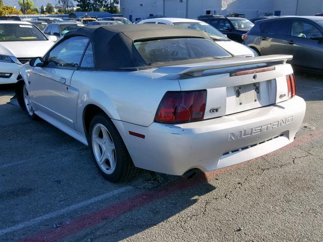 1FAFP45X93F332562 - 2003 FORD MUSTANG GT SILVER photo 3