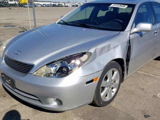 JTHBA30G555125914 - 2005 LEXUS ES 330 SILVER photo 9