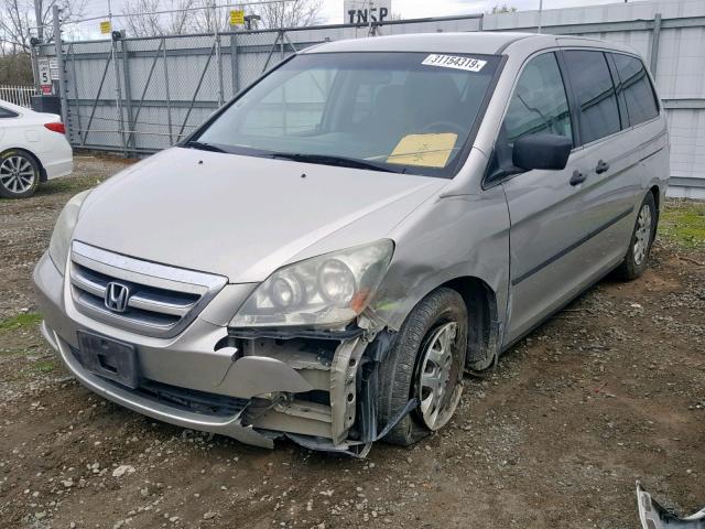 5FNRL38267B004443 - 2007 HONDA ODYSSEY LX SILVER photo 2