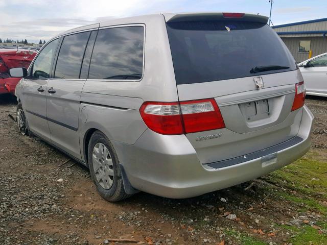 5FNRL38267B004443 - 2007 HONDA ODYSSEY LX SILVER photo 3