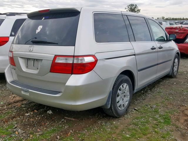 5FNRL38267B004443 - 2007 HONDA ODYSSEY LX SILVER photo 4