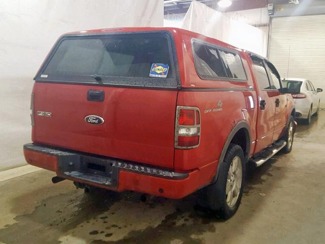 1FTPW14526FA84126 - 2006 FORD F150 SUPER RED photo 4