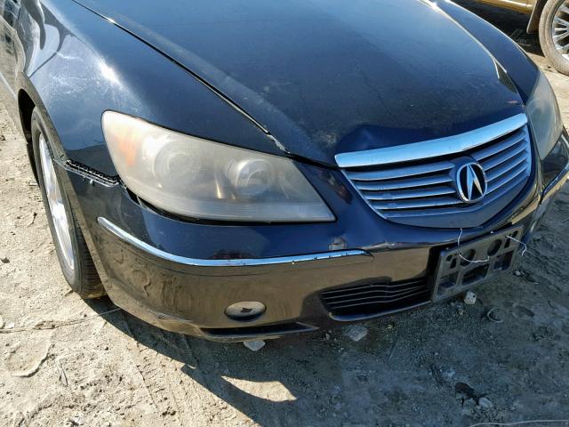 JH4KB16546C008376 - 2006 ACURA RL BLACK photo 9