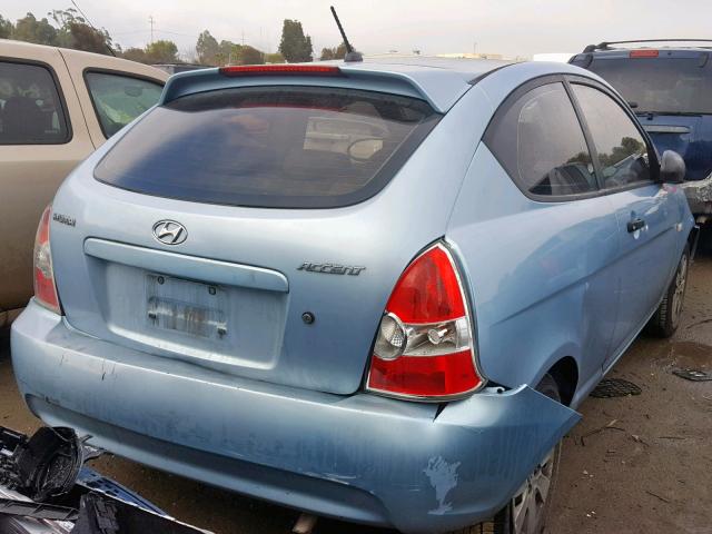 KMHCM36C58U062708 - 2008 HYUNDAI ACCENT GS BLUE photo 4