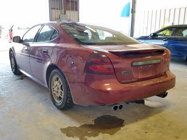 2G2WP522441146465 - 2004 PONTIAC GRAND PRIX RED photo 3