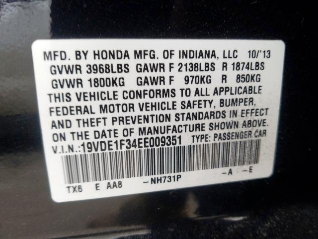 19VDE1F34EE009351 - 2014 ACURA ILX 20  photo 10