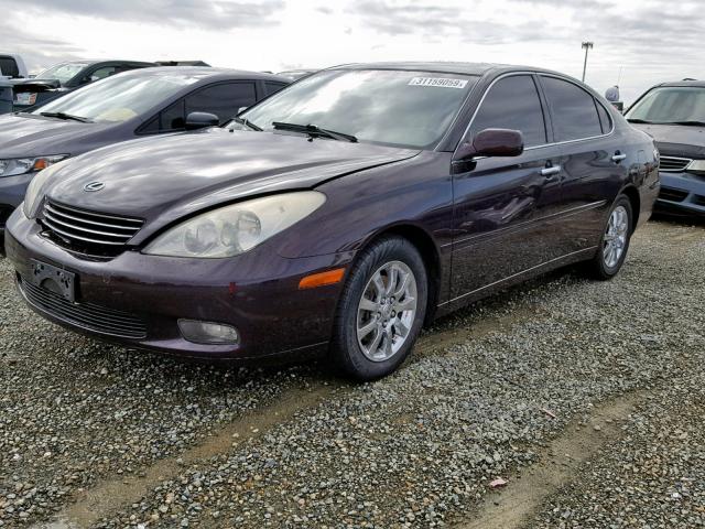 JTHBF30G236010714 - 2003 LEXUS ES 300 BLACK photo 2