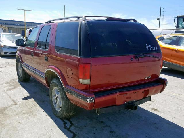 1GNDT13W7S2141614 - 1995 CHEVROLET BLAZER BURGUNDY photo 3