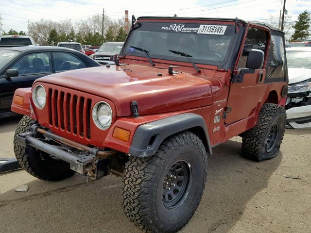 1J4FY19S9WP716712 - 1998 JEEP WRANGLER / MAROON photo 2