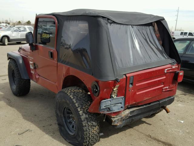 1J4FY19S9WP716712 - 1998 JEEP WRANGLER / MAROON photo 3