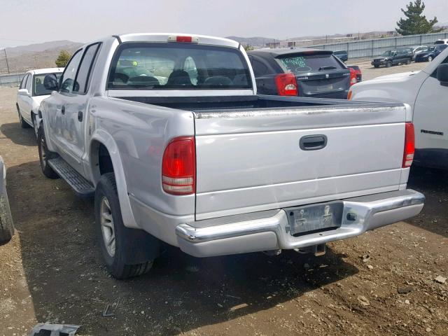 1D7HG48N74S664947 - 2004 DODGE DAKOTA QUA SILVER photo 3