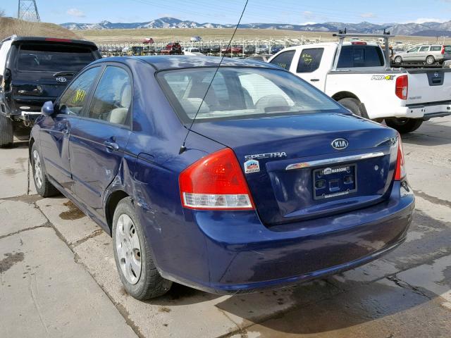 KNAFE121875436015 - 2007 KIA SPECTRA EX BLUE photo 3