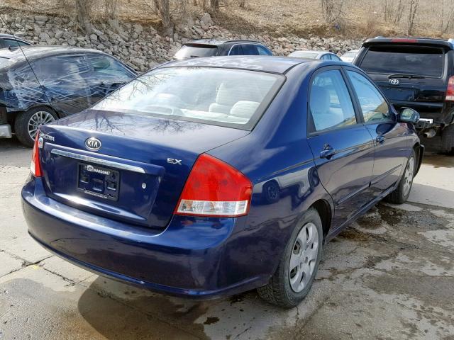 KNAFE121875436015 - 2007 KIA SPECTRA EX BLUE photo 4