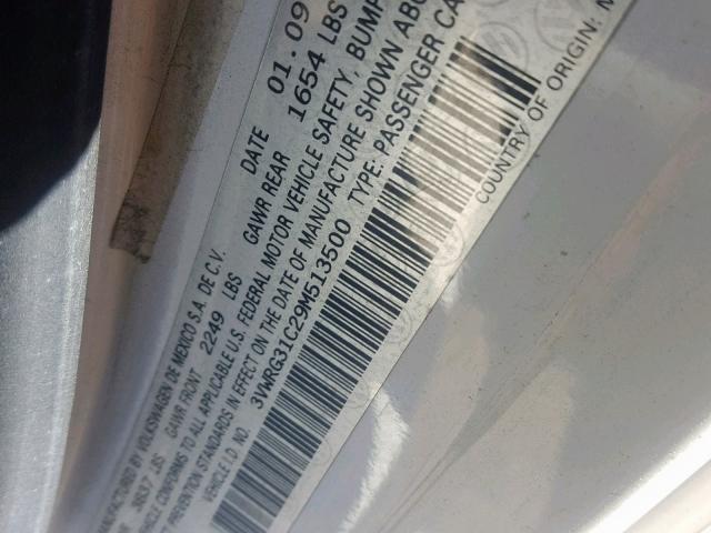 3VWRG31C29M513500 - 2009 VOLKSWAGEN NEW BEETLE Weiß Foto 10