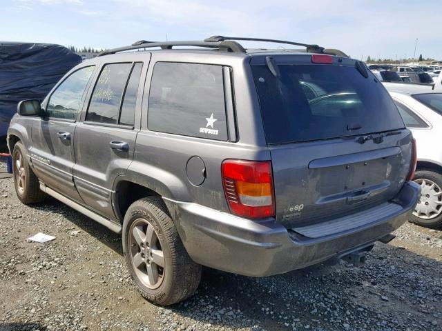 1J8GW68JX2C213576 - 2002 JEEP GRAND CHER GRAY photo 3