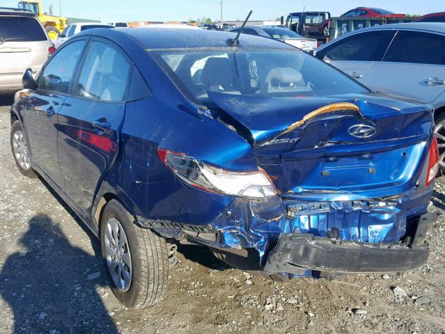 KMHCT4AE7GU033176 - 2016 HYUNDAI ACCENT SE BLUE photo 3