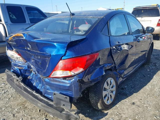 KMHCT4AE7GU033176 - 2016 HYUNDAI ACCENT SE BLUE photo 4