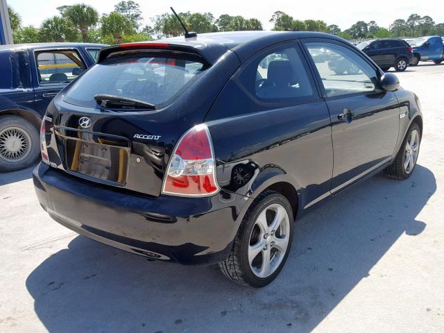 KMHCN36C79U121787 - 2009 HYUNDAI ACCENT SE BLACK photo 4