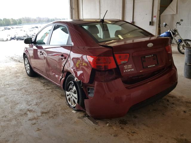 KNAFU4A21C5510299 - 2012 KIA FORTE EX MAROON photo 3