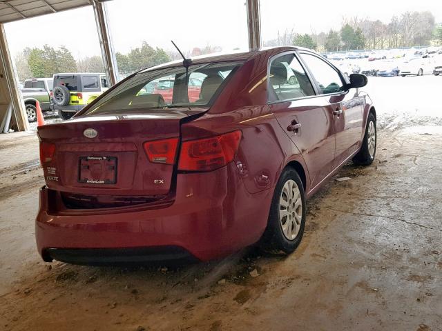 KNAFU4A21C5510299 - 2012 KIA FORTE EX MAROON photo 4