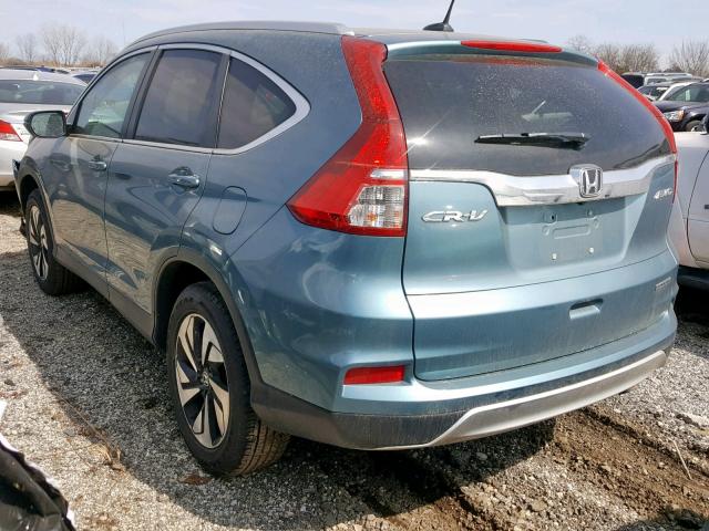 5J6RM4H94FL119256 - 2015 HONDA CR-V TOURI BLUE photo 3