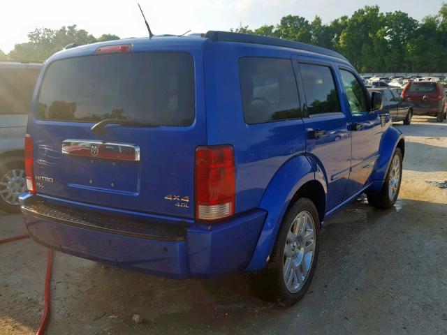 1D8GU58648W123108 - 2008 DODGE NITRO R/T BLUE photo 4