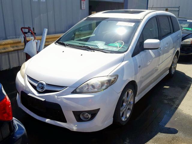 JM1CR29L190329749 - 2009 MAZDA 5 WHITE photo 2