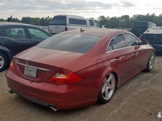 WDDDJ72X08A119907 - 2008 MERCEDES-BENZ CLS 550 RED photo 4