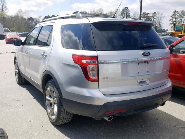 1FM5K7F89DGC15570 - 2013 FORD EXPLORER L SILVER photo 3