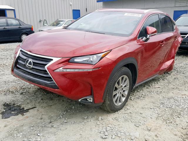 JTJYARBZ8G2040192 - 2016 LEXUS NX 200T RED photo 2