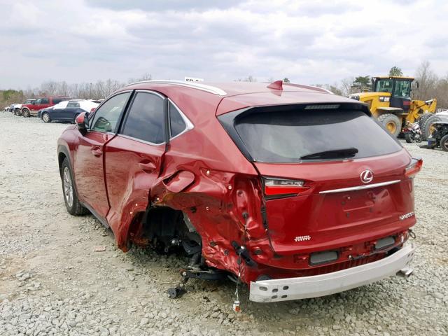 JTJYARBZ8G2040192 - 2016 LEXUS NX 200T RED photo 3