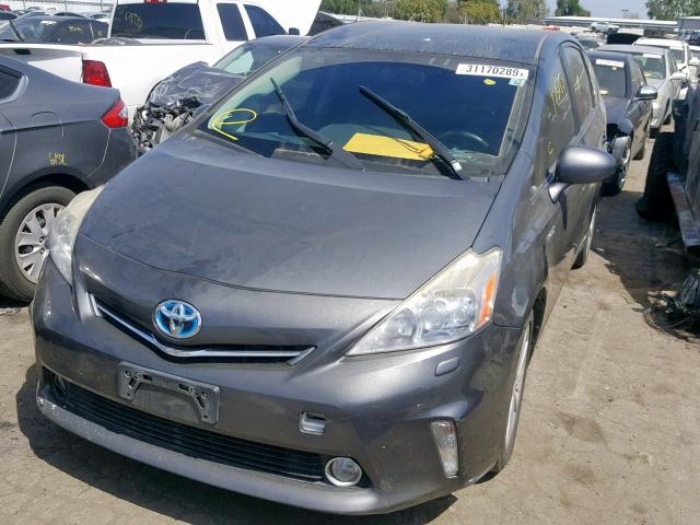 JTDZN3EU4C3137242 - 2012 TOYOTA PRIUS V GRAY photo 2