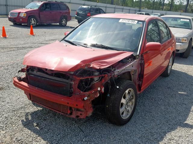 1HGES16465L003234 - 2005 HONDA CIVIC DX RED photo 2