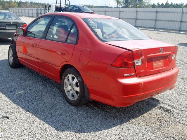 1HGES16465L003234 - 2005 HONDA CIVIC DX RED photo 3