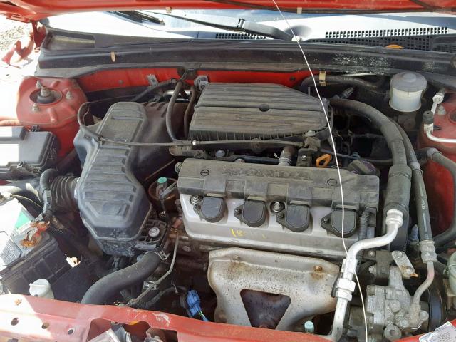 1HGES16465L003234 - 2005 HONDA CIVIC DX RED photo 7