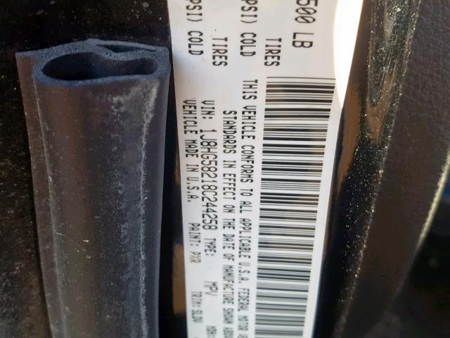 1J8HG58218C244258 - 2008 JEEP COMMANDER BLACK photo 10