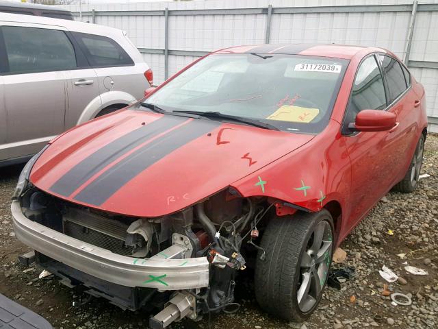 1C3CDFBA8DD310779 - 2013 DODGE DART SXT RED photo 2