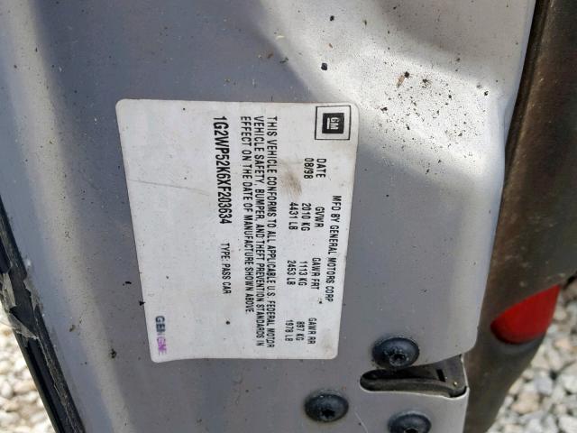 1G2WP52K6XF203634 - 1999 PONTIAC GRAND PRIX 灰色 照片 10