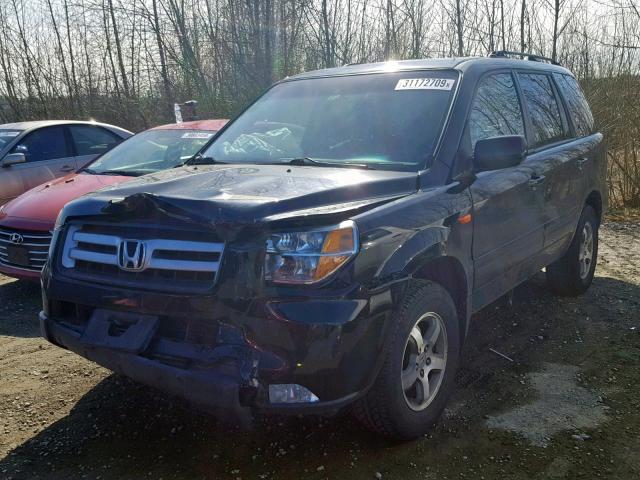 5FNYF18328B007793 - 2008 HONDA PILOT SE BLACK photo 2